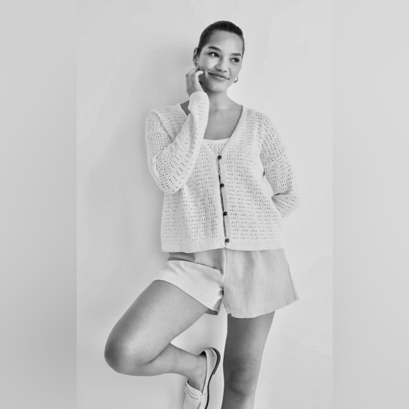 NEW MADEWELL - Open-Stitch Cardigan Sweater in Rust - Picture 3 of 10